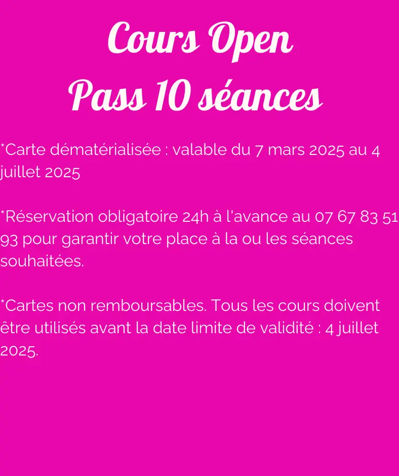 Cours open 10 séances