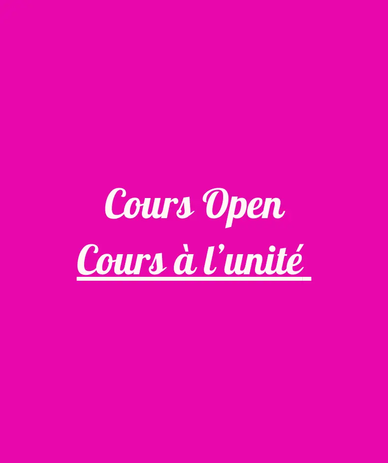 Cours Open - Cours à l'unité